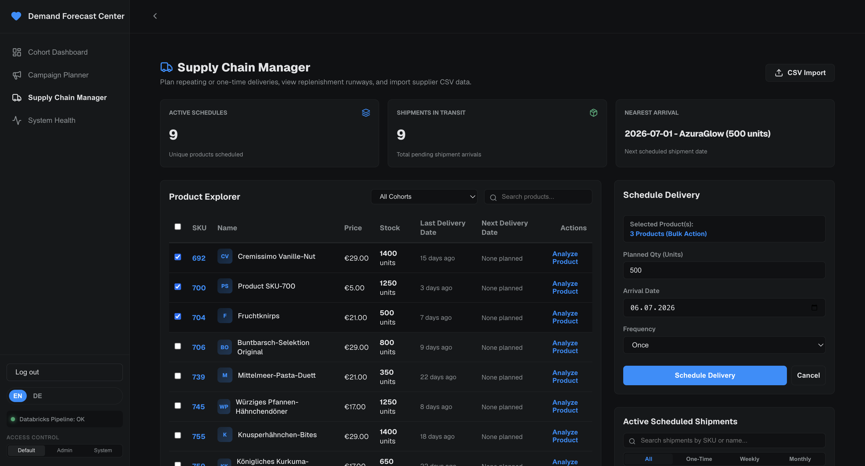 Manage Incoming Deliveries
